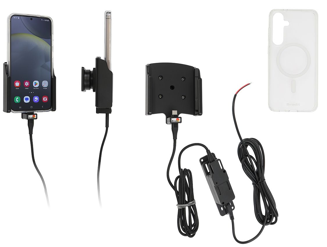Brodit houder/lader Samsung S24 Plus fixed - with case